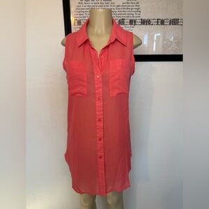 Copper Key Pink Sleeveless Button-Down Shirt